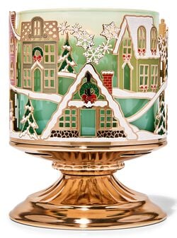 Village Scene 3-Wick Candle Holder Village Scene 3-Wick Candle Holder