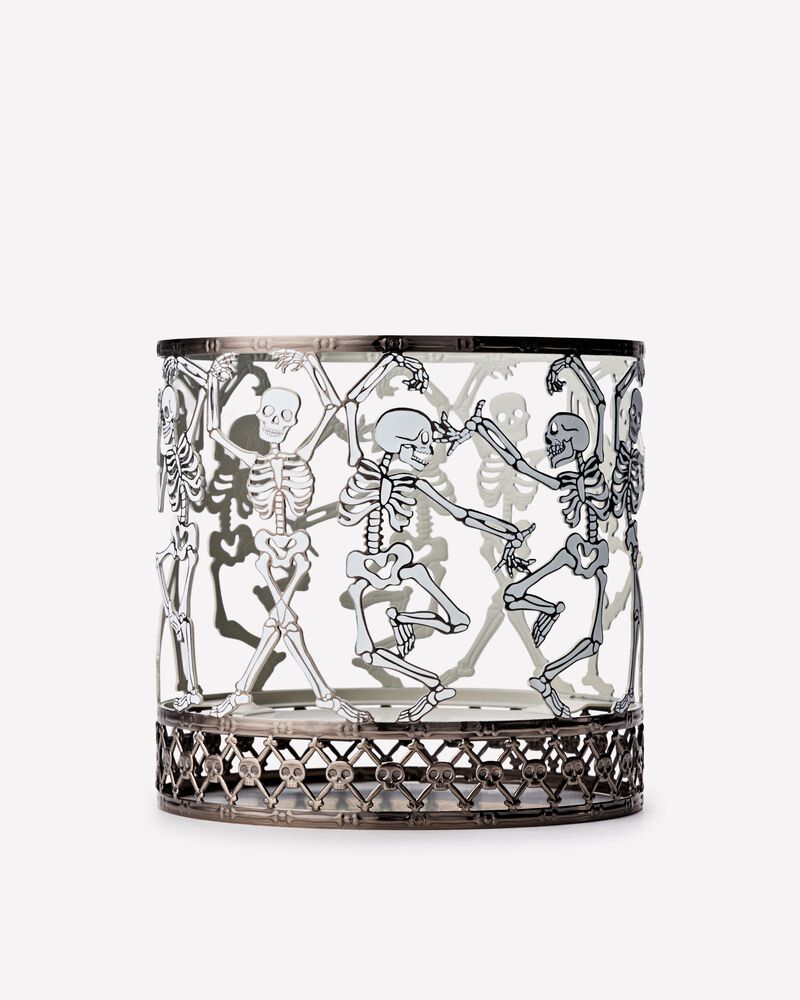 Glow-in-the-Dark Dancing Skeleton 3-Wick Candle Holder 3-Wick Candle Holder