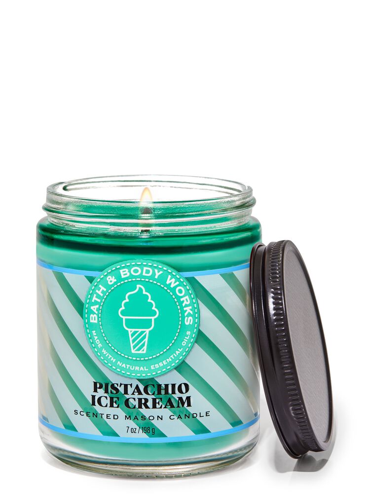 Pistachio Ice Cream Mason Single Wick Candle 梅森罐裝單芯蠟燭