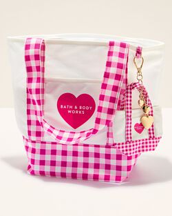 Pink Gingham Tote Bag image number null