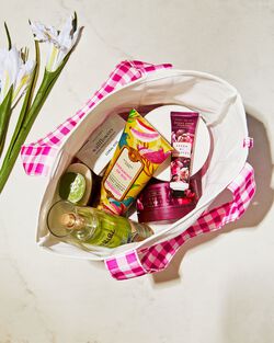 Pink Gingham Tote Bag image number null