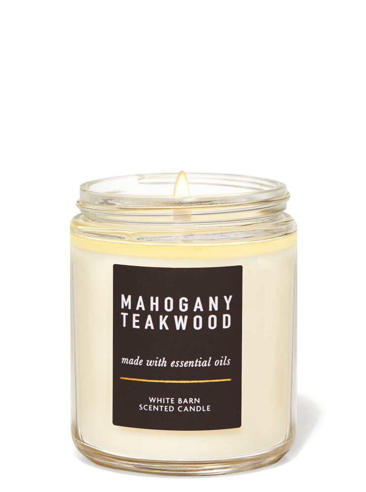 Mahogany Teakwood Single Wick Candle Single Wick Candle