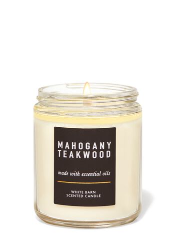 Mahogany Teakwood Single Wick Candle Single Wick Candle