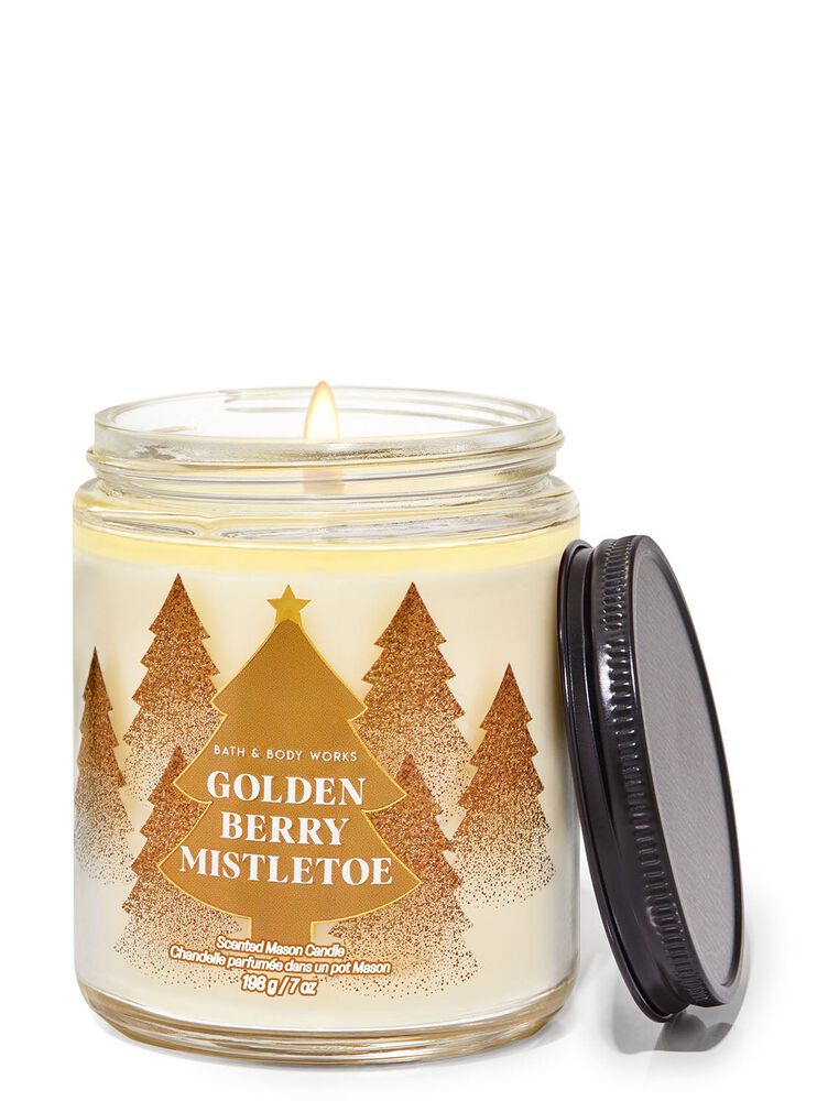 Golden Berry Mistletoe Mason Single Wick Candle 梅森罐裝單芯蠟燭