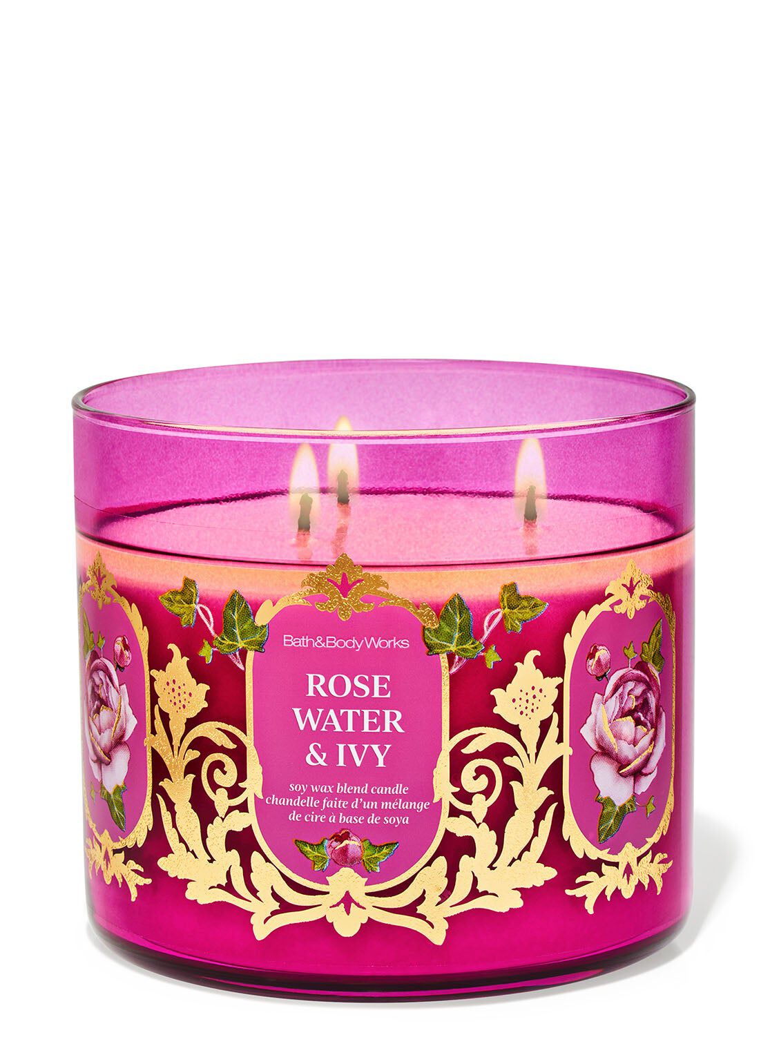 Shop Rose Water & Ivy 3-Wick Candle | HK Bath & Body Works