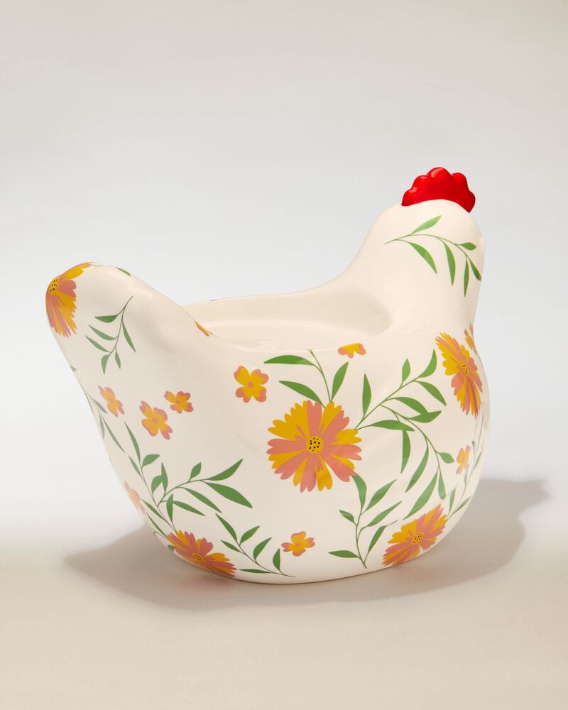 Floral Chicken Pedestal 3-Wick Candle Holder 三芯蠟燭臺
