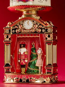 Nutcracker Lightbox Pedestal 3-Wick Candle Holder image number null