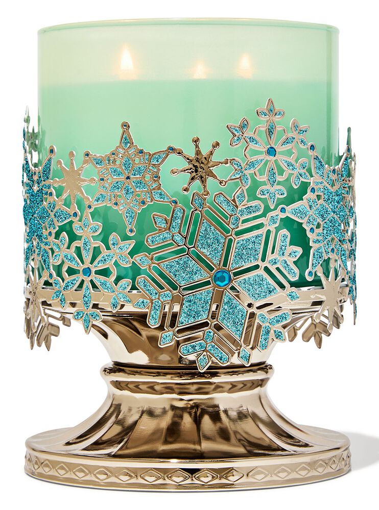Stained Glass Snowflakes 3-Wick Candle Holder 三芯蠟燭臺