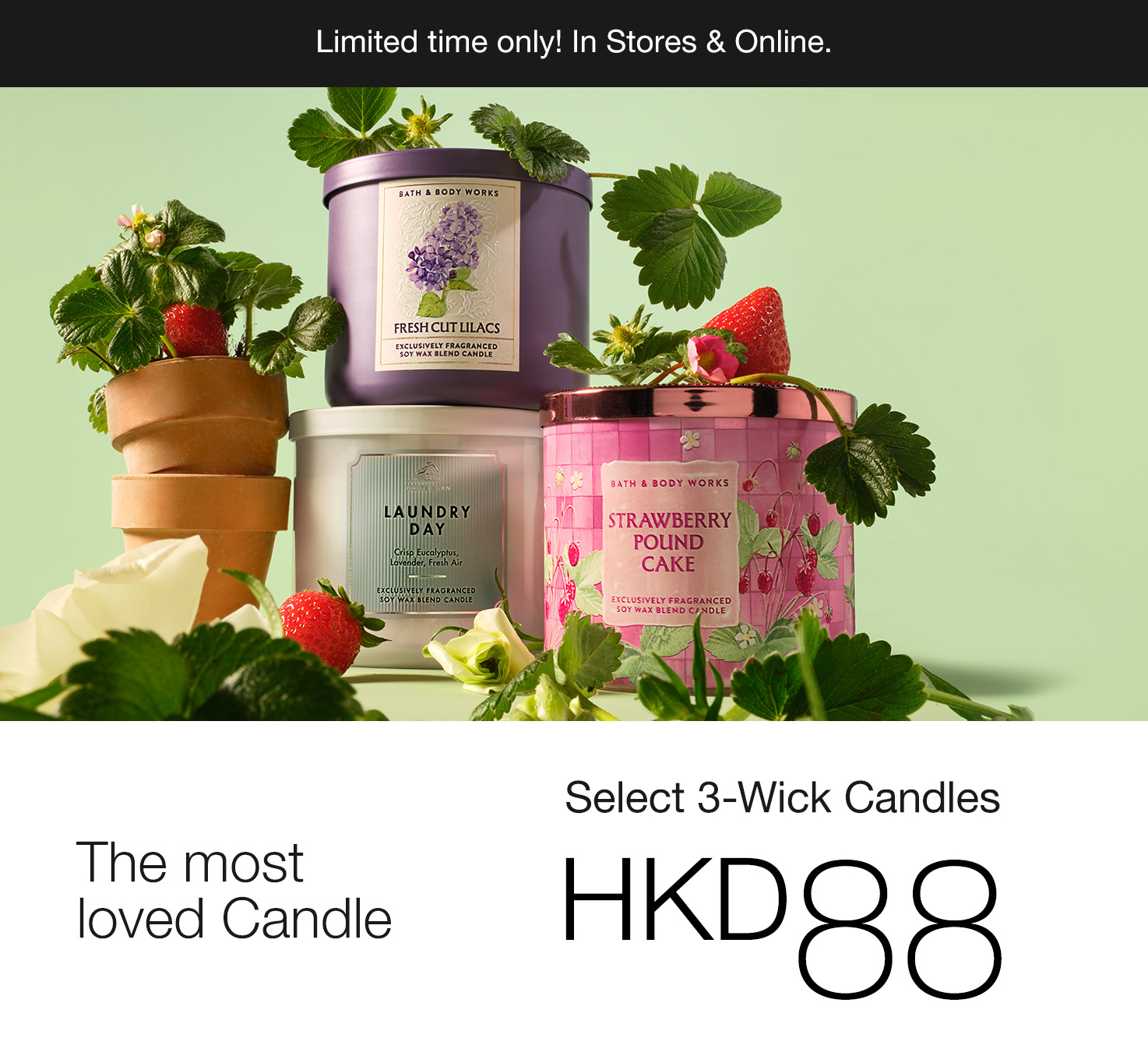 Select 3-Wick Candles, 1 For HKD88